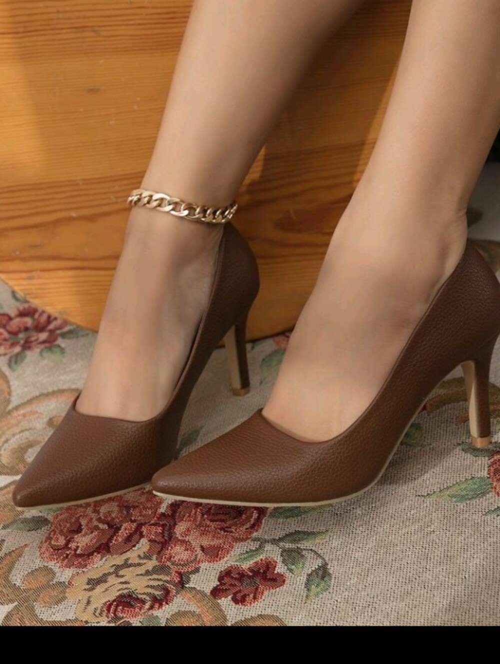 Classic Pointed-Toe Brown Pumps
